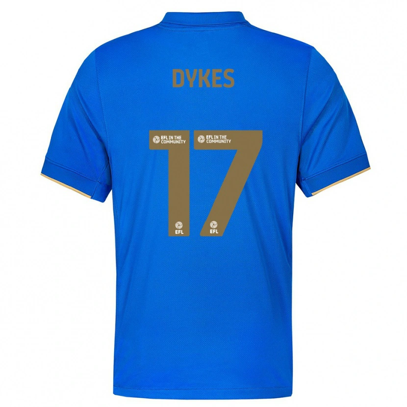 Danxen Mulher Camisola Lyndon Dykes #17 Azul Dourado Principal 2025/26 Camisa