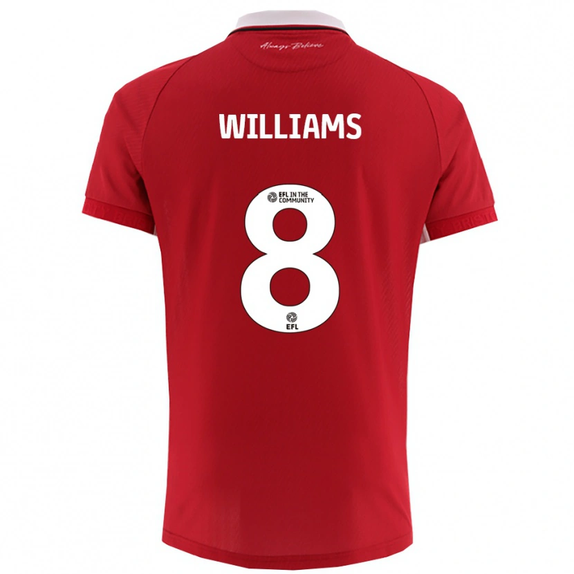 Danxen Mulher Camisola Joe Williams #8 Vermelho Branco Principal 2025/26 Camisa
