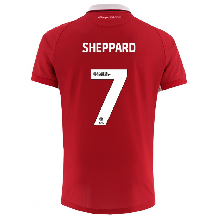 Danxen Mulher Camisola Ruebin Sheppard #7 Vermelho Branco Principal 2025/26 Camisa