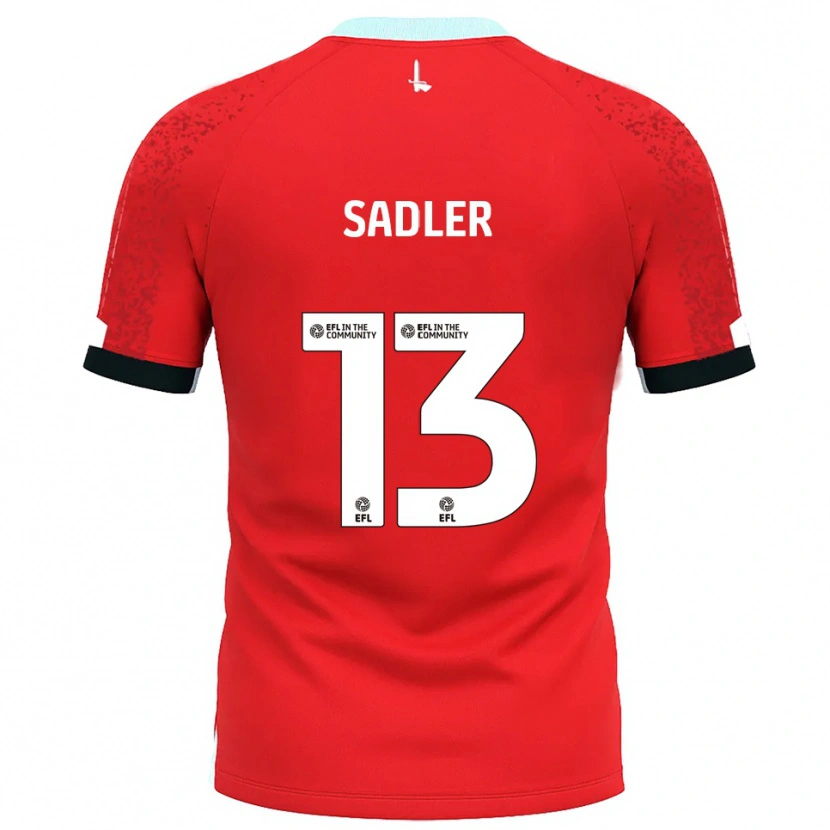 Danxen Mulher Camisola Jude Sadler #13 Vermelho Branco Principal 2025/26 Camisa