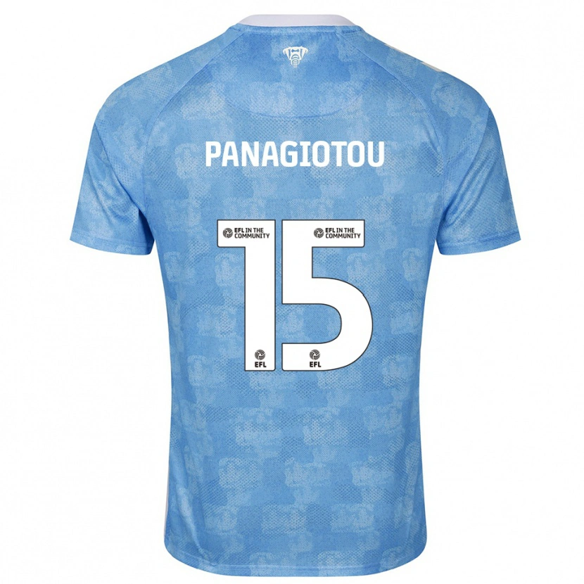Danxen Mulher Camisola Constantine Panagiotou #15 Azul Celeste Branco Principal 2025/26 Camisa