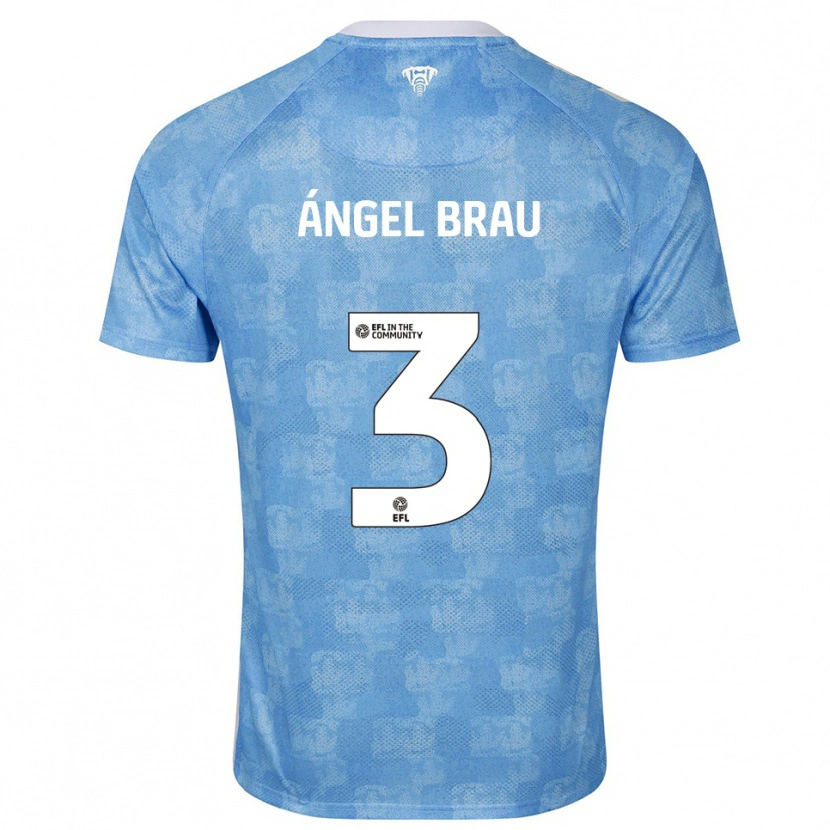 Danxen Mulher Camisola Miguel Ángel Brau #3 Azul Celeste Branco Principal 2025/26 Camisa