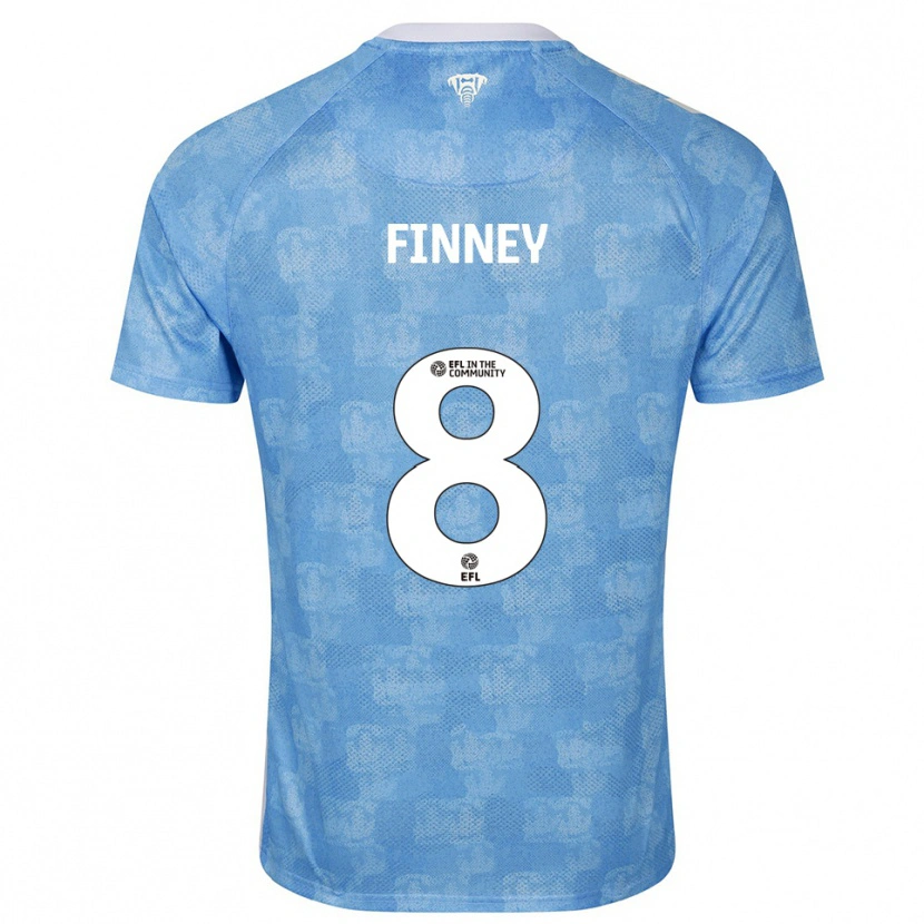 Danxen Mulher Camisola Charlie Finney #8 Azul Celeste Branco Principal 2025/26 Camisa