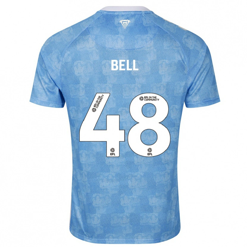 Danxen Mulher Camisola Luke Bell #48 Azul Celeste Branco Principal 2025/26 Camisa