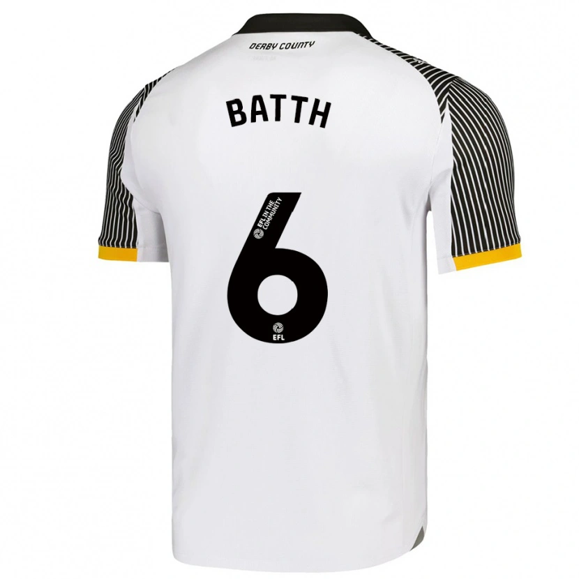 Danxen Mulher Camisola Danny Batth #6 Branco Preto Principal 2025/26 Camisa