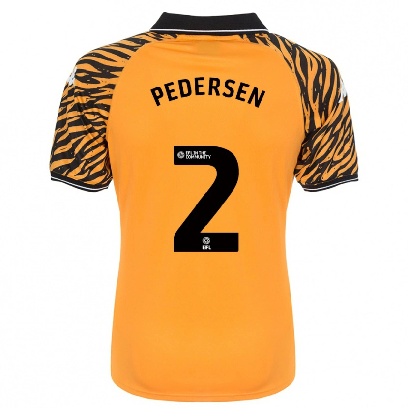 Danxen Mulher Camisola Eden Pedersen #2 Laranja Preto Principal 2025/26 Camisa