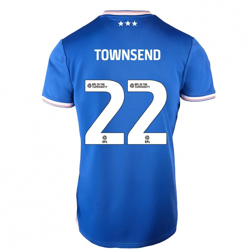 Danxen Mulher Camisola Conor Townsend #22 Azul Branco Principal 2025/26 Camisa
