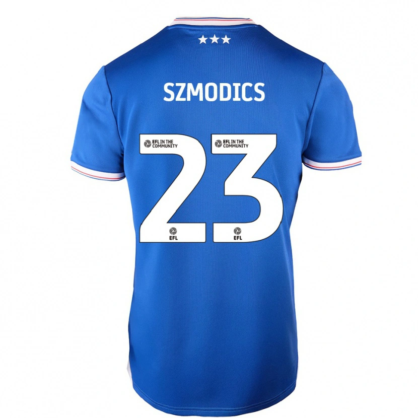 Danxen Mulher Camisola Sammie Szmodics #23 Azul Branco Principal 2025/26 Camisa