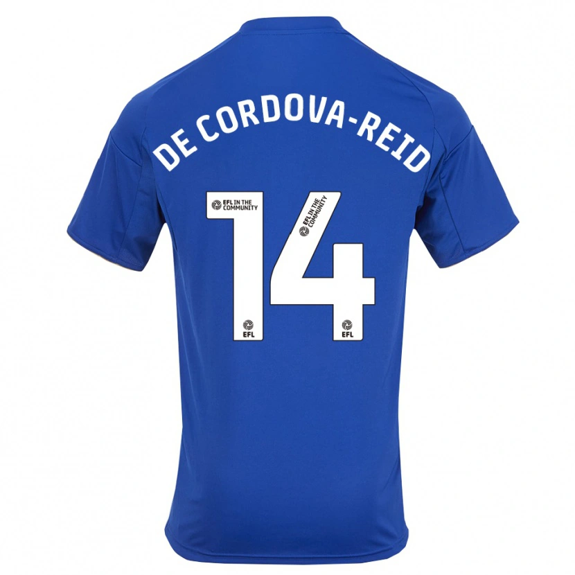 Danxen Mulher Camisola Bobby De Cordova-Reid #14 Azul Dourado Principal 2025/26 Camisa