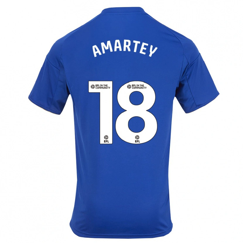 Danxen Mulher Camisola Daniel Amartey #18 Azul Dourado Principal 2025/26 Camisa