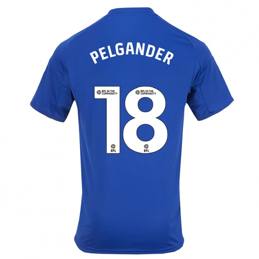 Danxen Mulher Camisola Emilia Pelgander #18 Azul Dourado Principal 2025/26 Camisa