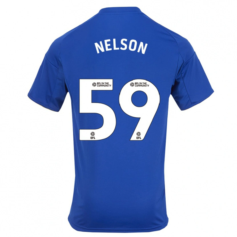 Danxen Mulher Camisola Ronny Nelson #59 Azul Dourado Principal 2025/26 Camisa