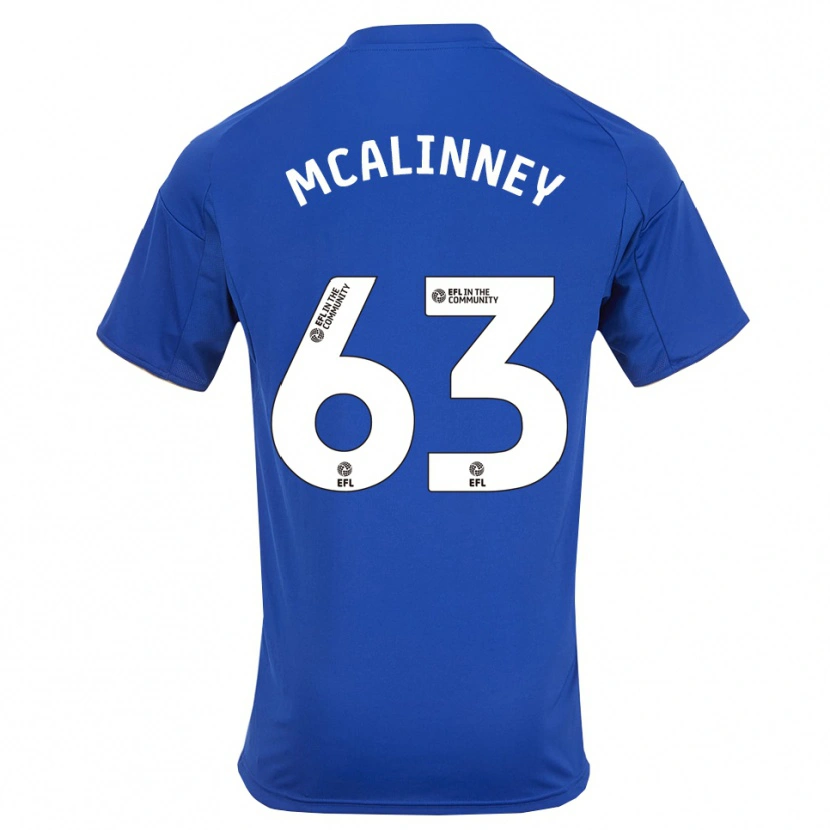 Danxen Mulher Camisola Liam Mcalinney #63 Azul Dourado Principal 2025/26 Camisa