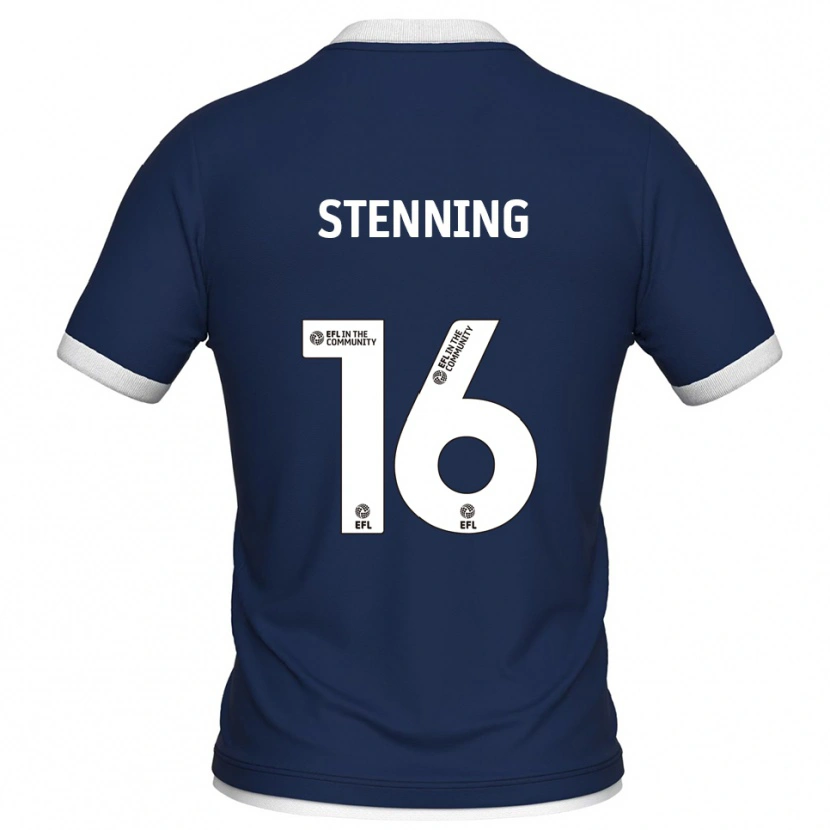 Danxen Mulher Camisola Ellie Stenning #16 Azul Marinho Branco Principal 2025/26 Camisa