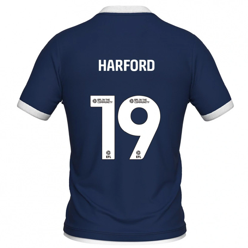 Danxen Mulher Camisola Beth Harford #19 Azul Marinho Branco Principal 2025/26 Camisa