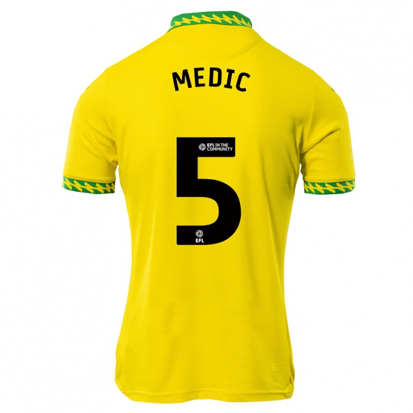 Danxen Mulher Camisola Jakov Medic #5 Branco Verde Principal 2025/26 Camisa
