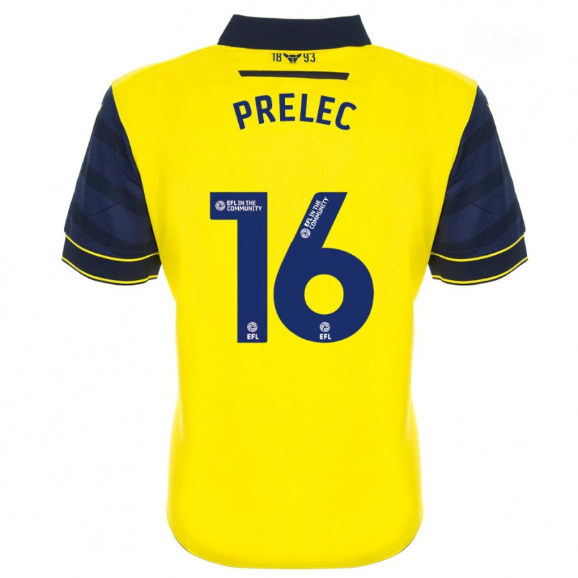 Danxen Mulher Camisola Nik Prelec #16 Amarelo Azul Marinho Principal 2025/26 Camisa