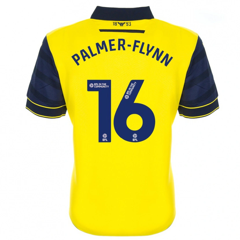 Danxen Mulher Camisola Callum Palmer-Flynn #16 Amarelo Azul Marinho Principal 2025/26 Camisa