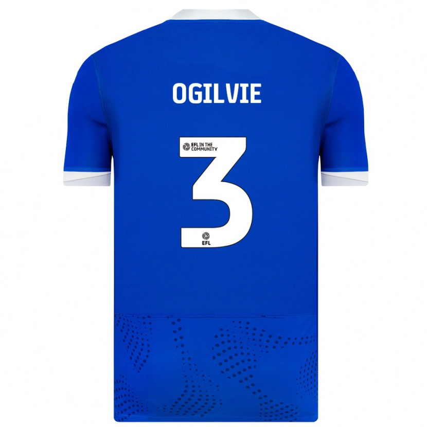 Danxen Mulher Camisola Connor Ogilvie #3 Azul Branco Principal 2025/26 Camisa
