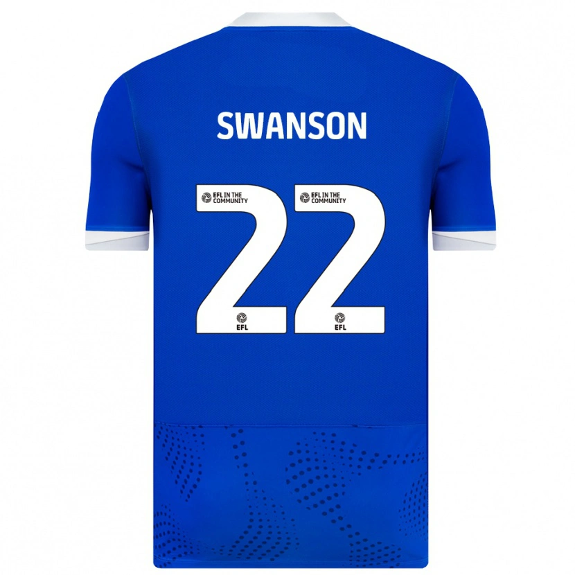 Danxen Mulher Camisola Zak Swanson #22 Azul Branco Principal 2025/26 Camisa