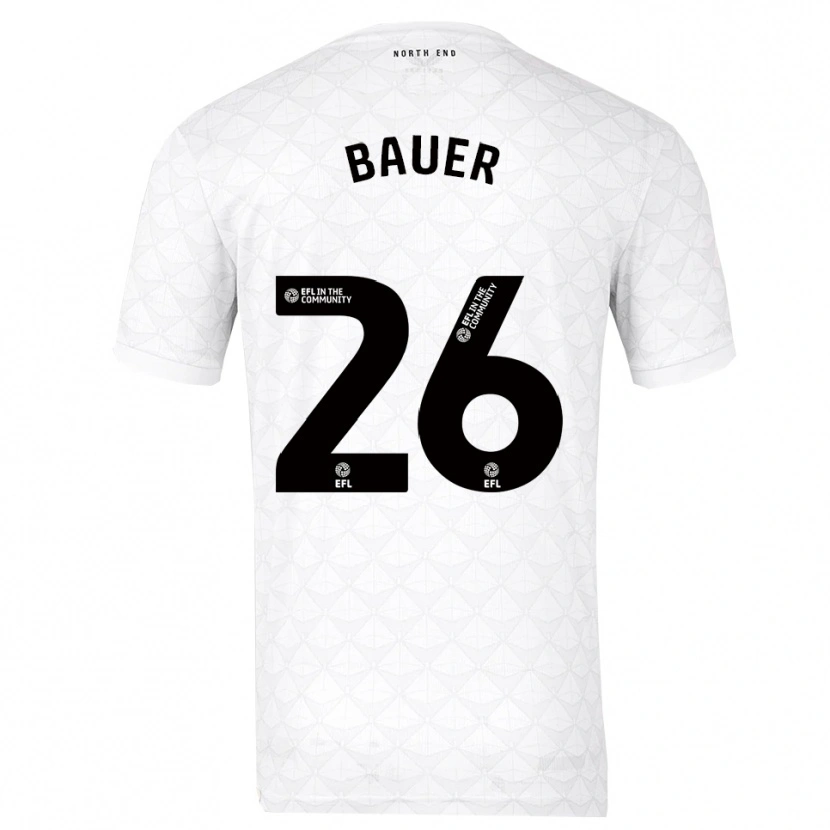 Danxen Mulher Camisola Patrick Bauer #26 Branco Vermelho Principal 2025/26 Camisa