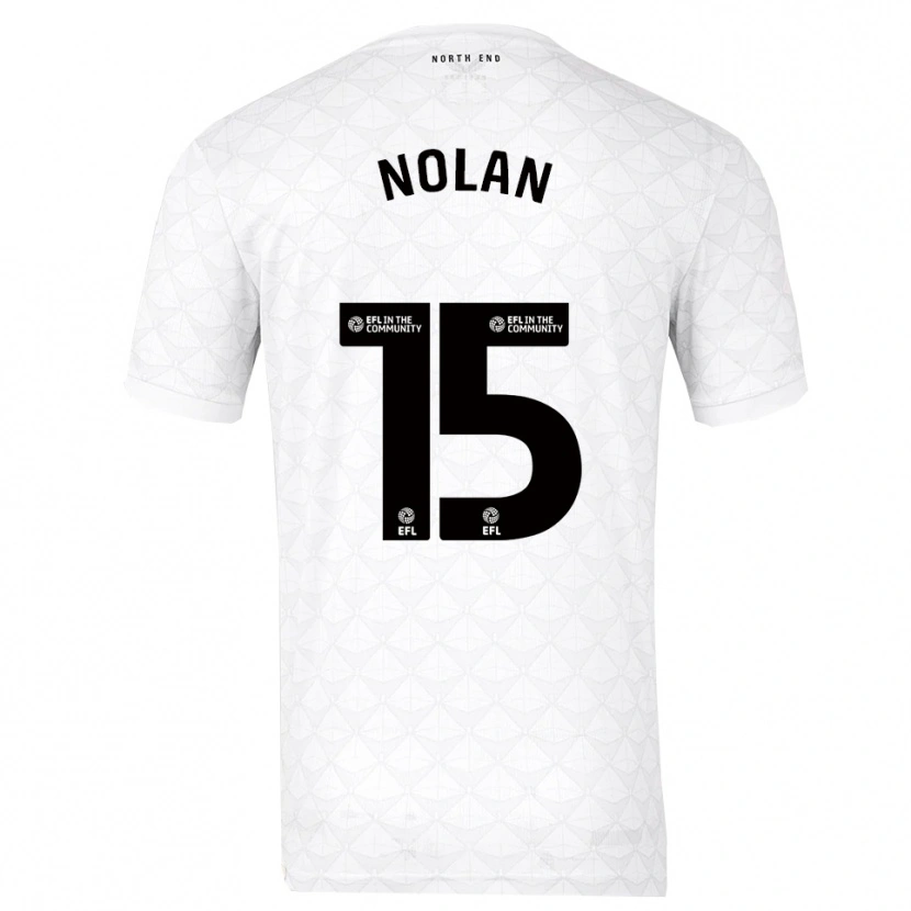 Danxen Mulher Camisola Ed Nolan #15 Branco Vermelho Principal 2025/26 Camisa