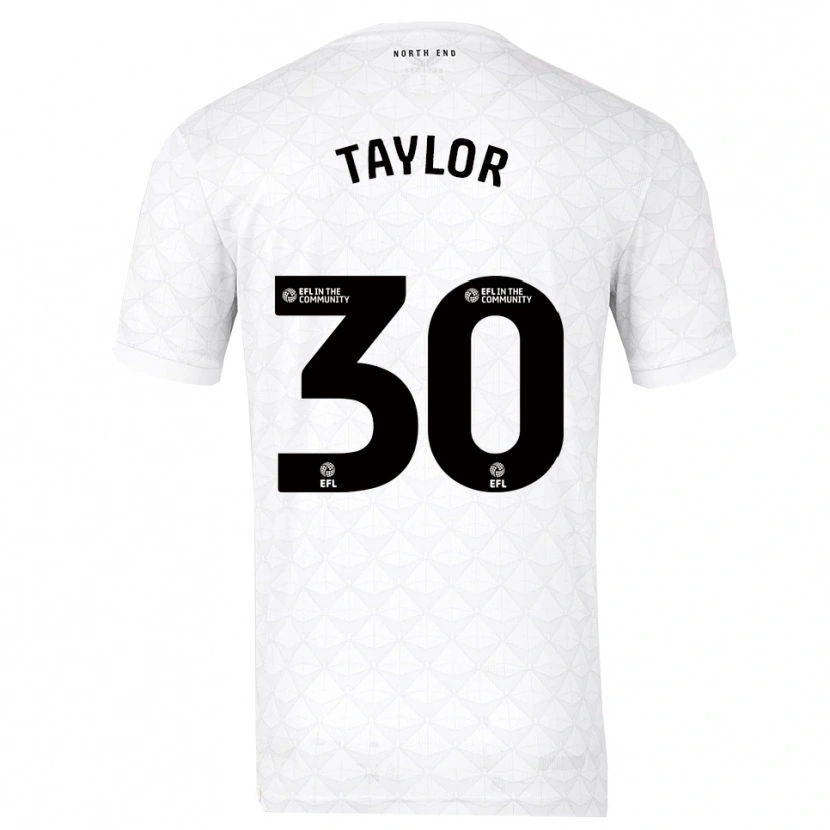 Danxen Mulher Camisola Kian Taylor #30 Branco Vermelho Principal 2025/26 Camisa