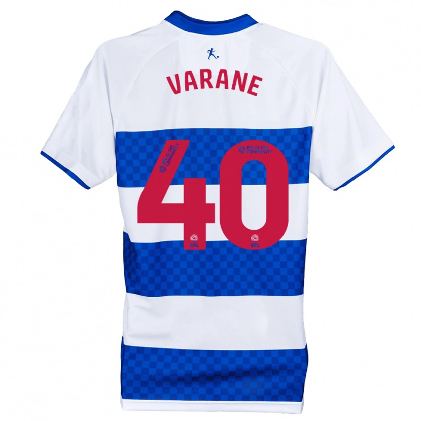 Danxen Mulher Camisola Jonathan Varane #40 Azul Branco Principal 2025/26 Camisa