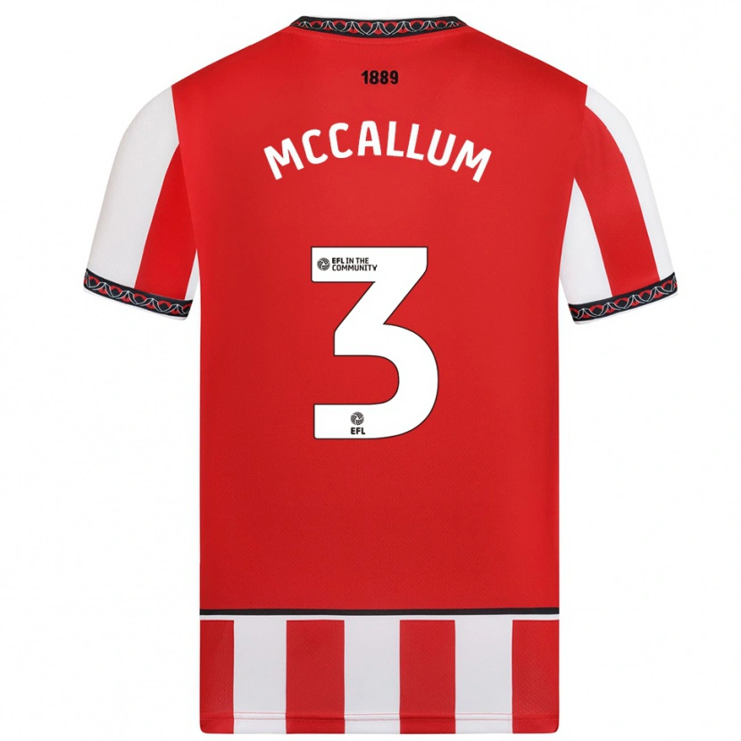 Danxen Mulher Camisola Sam Mccallum #3 Vermelho Branco Principal 2025/26 Camisa