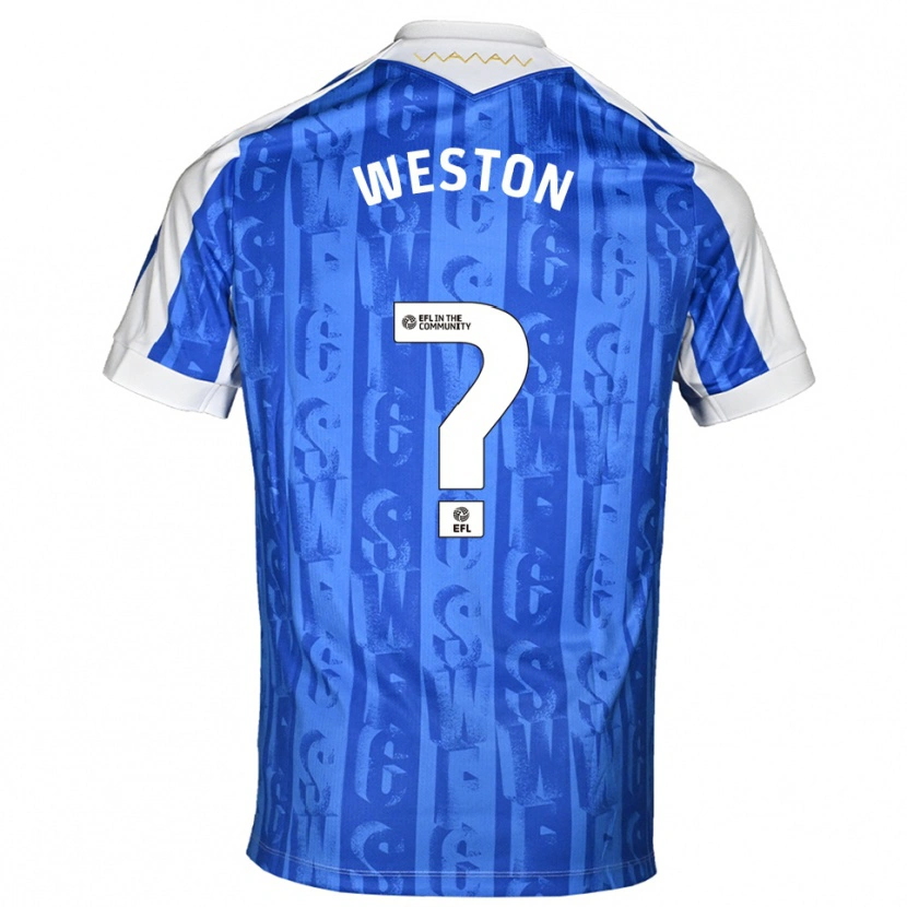 Danxen Mulher Camisola Dom Weston #0 Azul Branco Principal 2025/26 Camisa