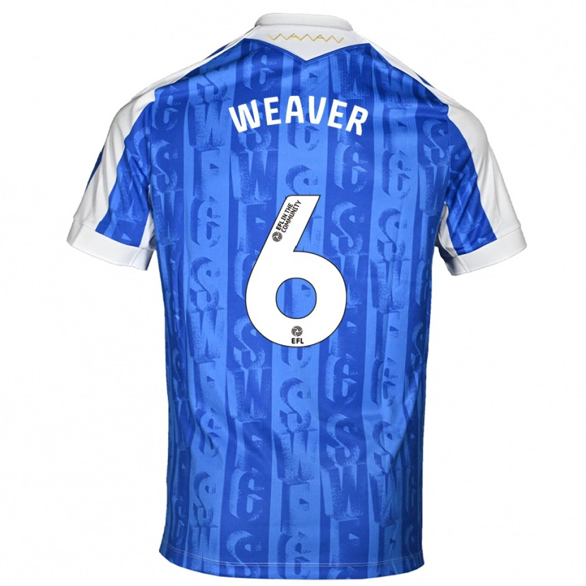 Danxen Mulher Camisola Ernie Weaver #6 Azul Branco Principal 2025/26 Camisa