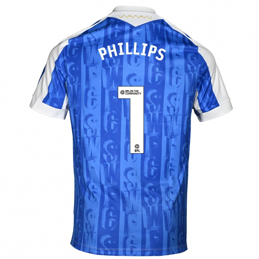 Danxen Mulher Camisola Jack Phillips #1 Azul Branco Principal 2025/26 Camisa