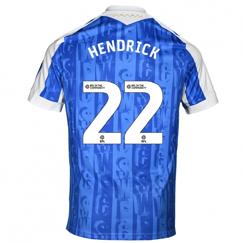 Danxen Mulher Camisola Jeff Hendrick #22 Azul Branco Principal 2025/26 Camisa