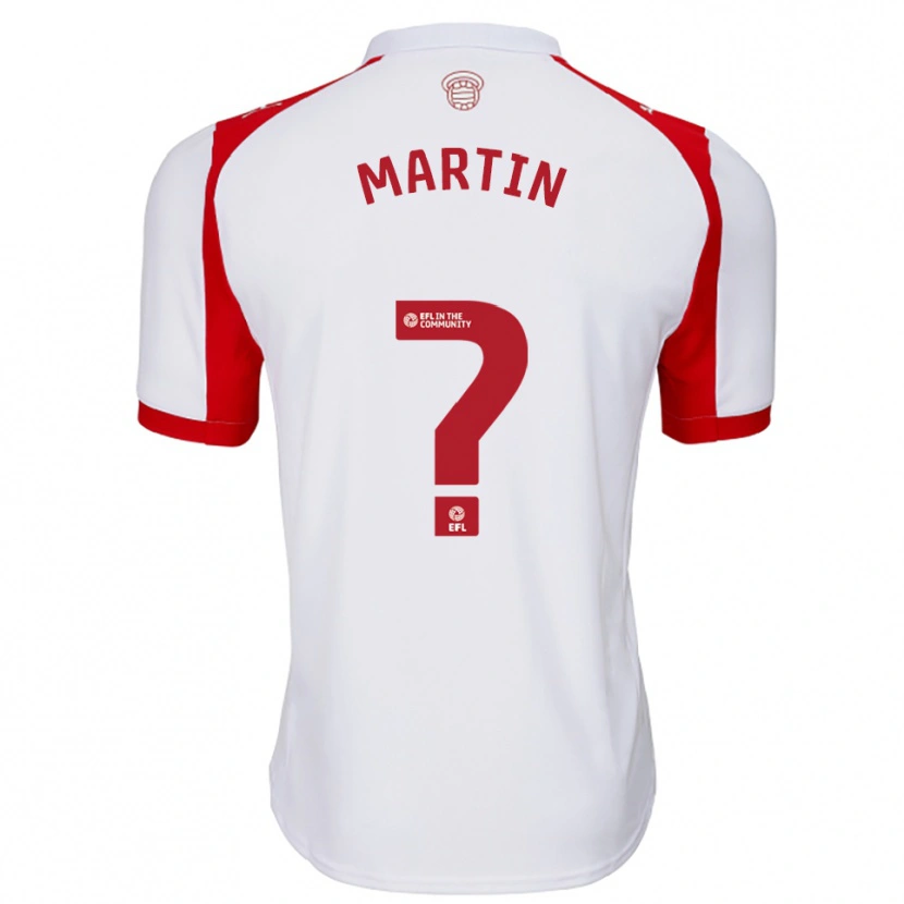 Danxen Mulher Camisola James Martin #0 Branco Vermelho Principal 2025/26 Camisa