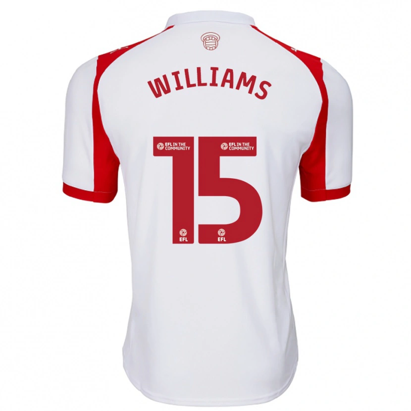 Danxen Mulher Camisola Barnaby Williams #15 Branco Vermelho Principal 2025/26 Camisa