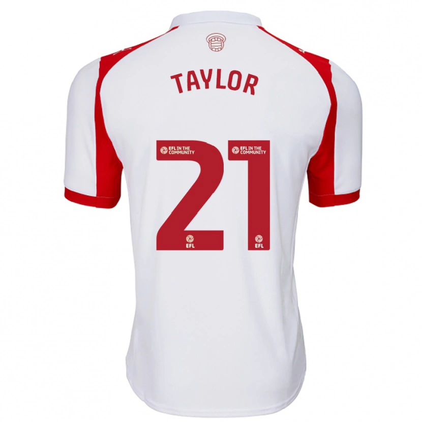 Danxen Mulher Camisola Charlie Taylor #21 Branco Vermelho Principal 2025/26 Camisa