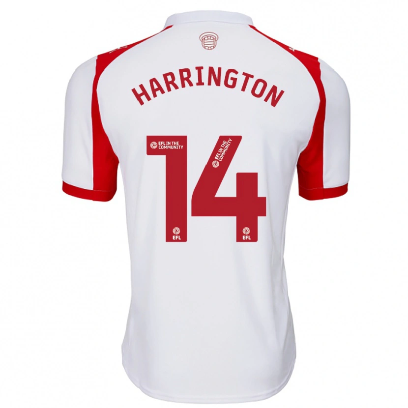 Danxen Mulher Camisola Harry Harrington #14 Branco Vermelho Principal 2025/26 Camisa