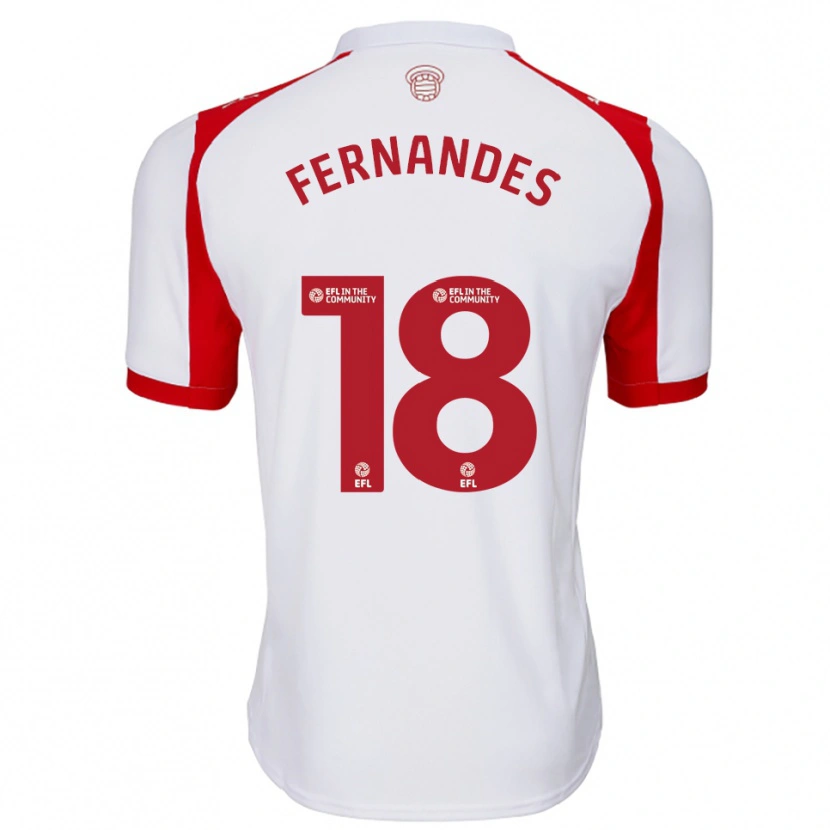 Danxen Mulher Camisola Mateus Fernandes #18 Branco Vermelho Principal 2025/26 Camisa
