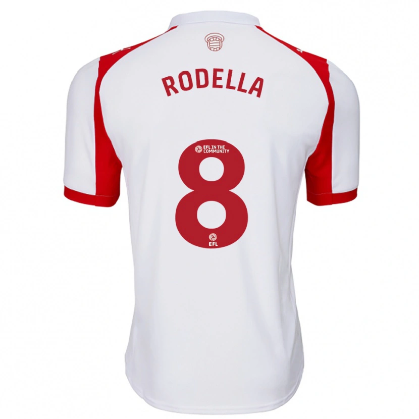 Danxen Mulher Camisola Leo Rodella #8 Branco Vermelho Principal 2025/26 Camisa