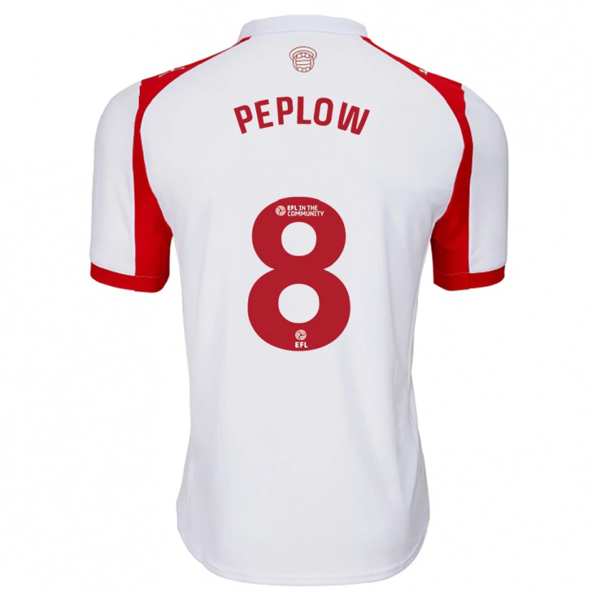 Danxen Mulher Camisola Chloe Peplow #8 Branco Vermelho Principal 2025/26 Camisa