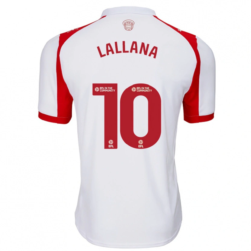 Danxen Mulher Camisola Adam Lallana #10 Branco Vermelho Principal 2025/26 Camisa