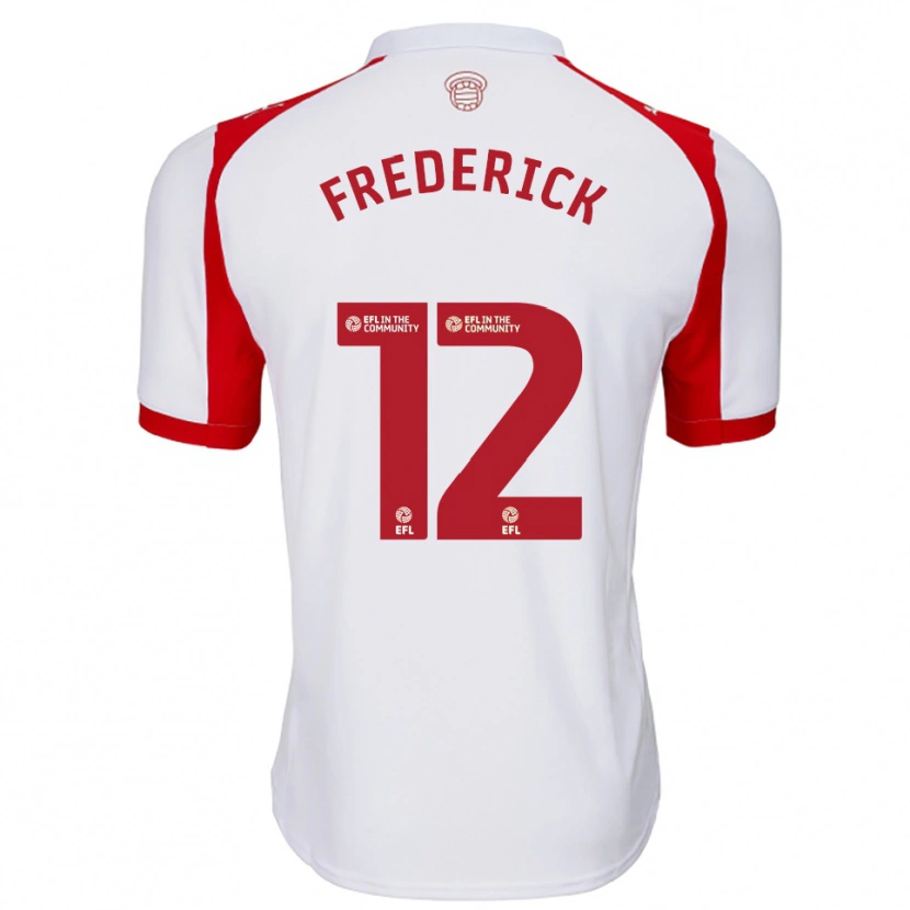 Danxen Mulher Camisola Cameron Frederick #12 Branco Vermelho Principal 2025/26 Camisa