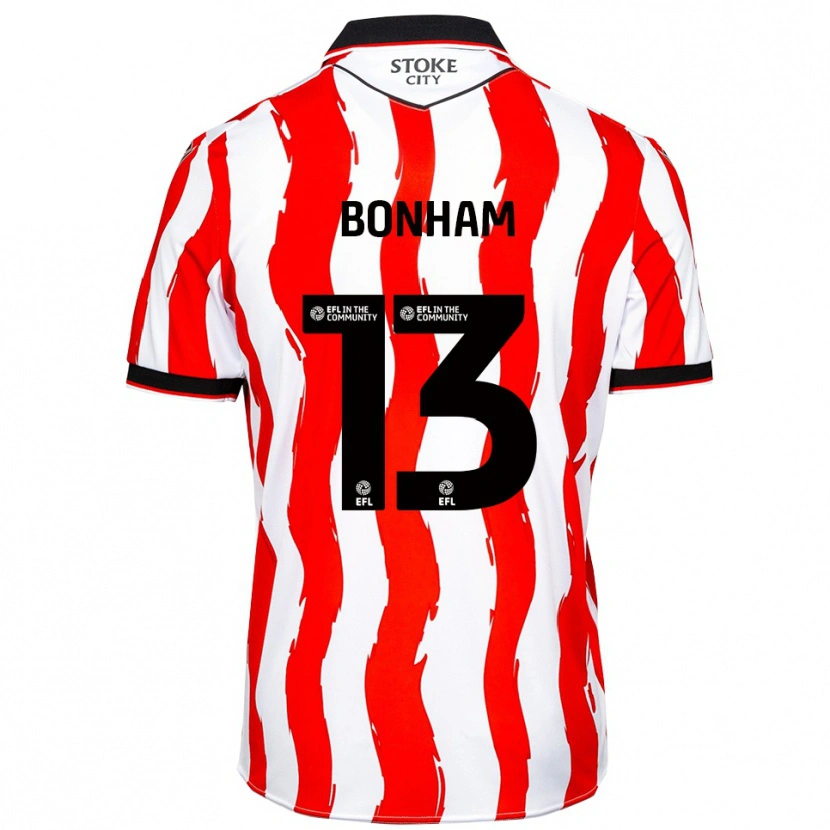 Danxen Mulher Camisola Jack Bonham #13 Branco Vermelho Principal 2025/26 Camisa