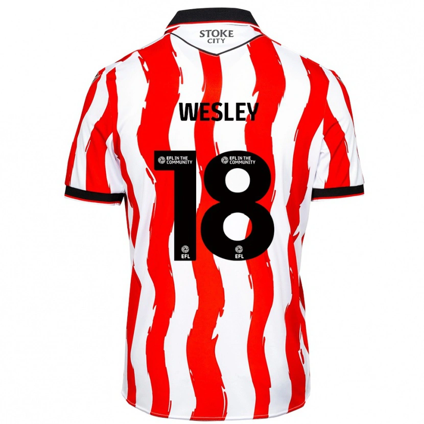 Danxen Mulher Camisola Wesley Moraes #18 Branco Vermelho Principal 2025/26 Camisa