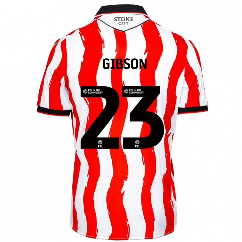 Danxen Mulher Camisola Ben Gibson #23 Branco Vermelho Principal 2025/26 Camisa