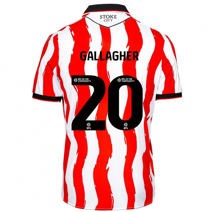 Danxen Mulher Camisola Sam Gallagher #20 Branco Vermelho Principal 2025/26 Camisa