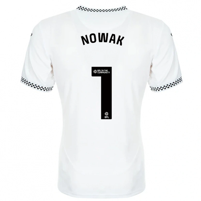Danxen Mulher Camisola Jakub Nowak #1 Branco Laranja Principal 2025/26 Camisa