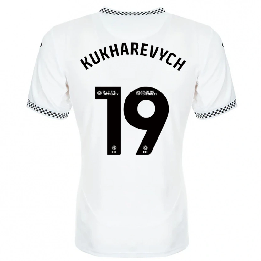 Danxen Mulher Camisola Mykola Kukharevych #19 Branco Laranja Principal 2025/26 Camisa