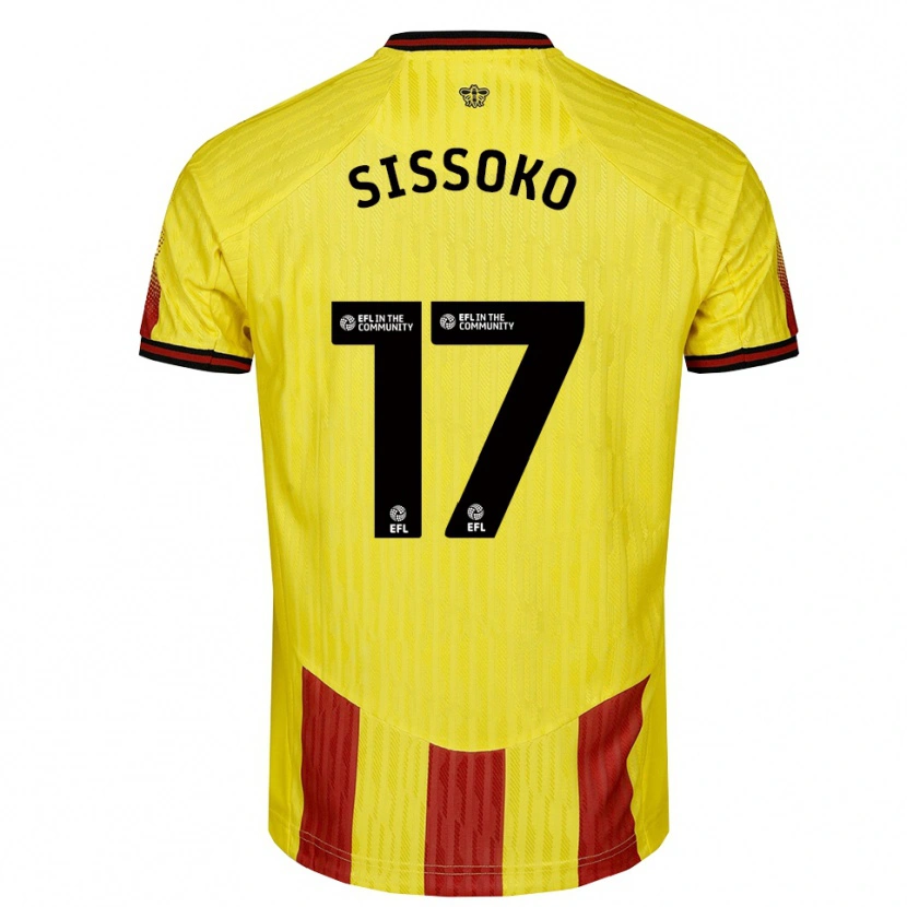 Danxen Mulher Camisola Moussa Sissoko #17 Amarelo Vermelho Principal 2025/26 Camisa