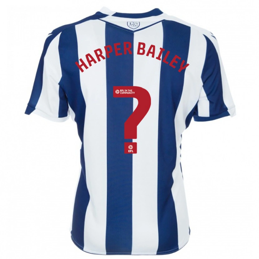 Danxen Mulher Camisola Aaron Harper-Bailey #0 Azul Marinho Branco Principal 2025/26 Camisa